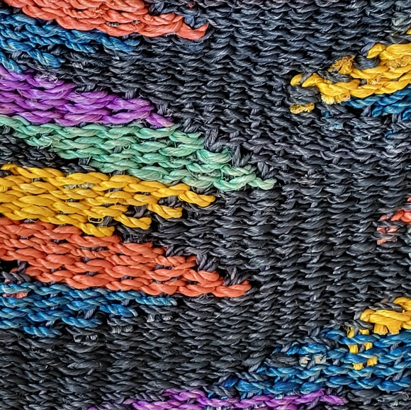 Design Etnika For East Java Xlarge Bright Colored Woven Straw Tote - Picture 5 of 10